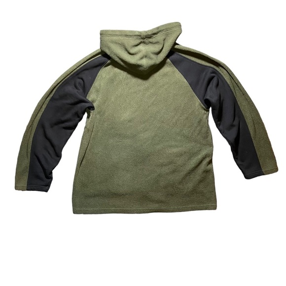 The Bradford Exchange‎ Army Green Black Color Block Hooded Fleece Jacket - Picture 2 of 6